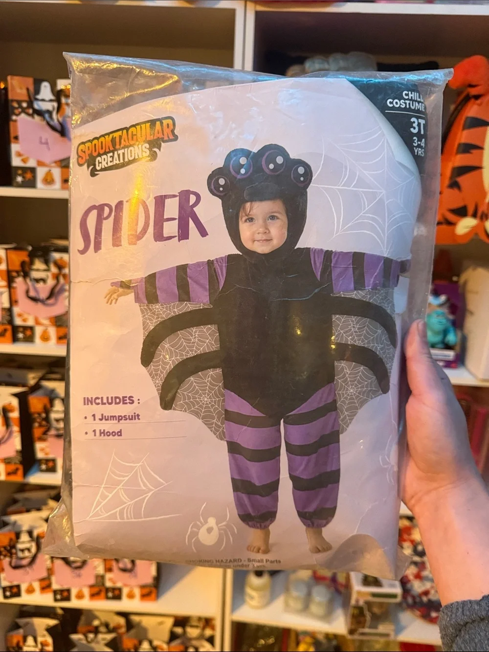 Purple & Black Spider Kids Costume - 3T